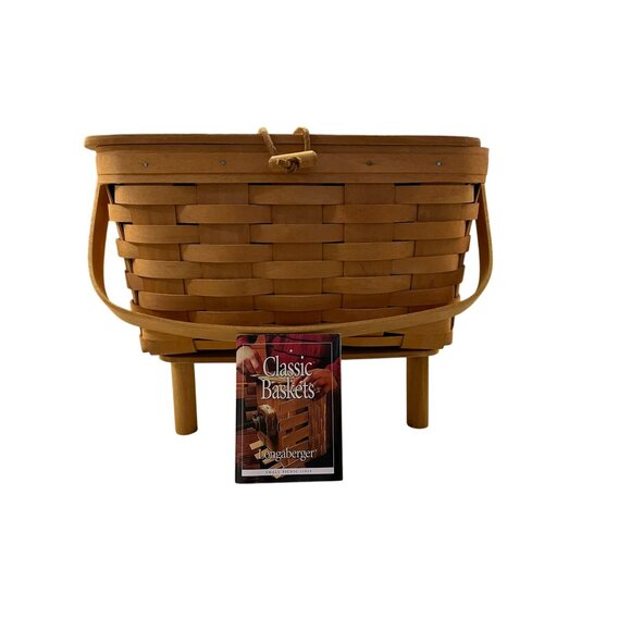 Vintage 2000 Longaberger Picnic Basket Used with Riser